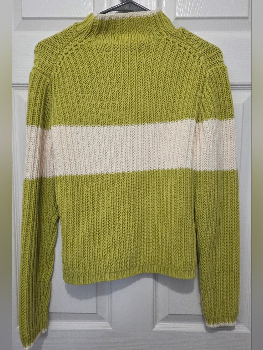 VTG 2005 Tommy Hilfiger Chunky Ribbed Knit Mock Neck Stripe Sweater Size Medium - Picture 6 of 8